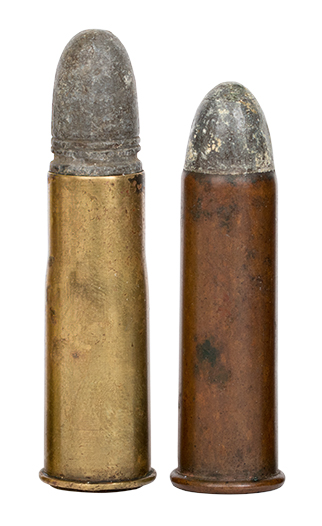 11,9 mm Lund og 4-linjers eller 12 mm kobberhylsepatron.