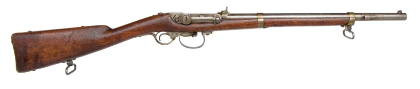 Kavalerikarabine Modell 1857/59 med begge reimbøyler under geværet.