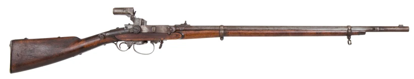 Kort skytterlagsgevær M/1860 med åpent Landmark-sluttstykke.